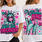 Kiss My Firecracker PNG Bundle | Front Back Patriotic Shirt Design
