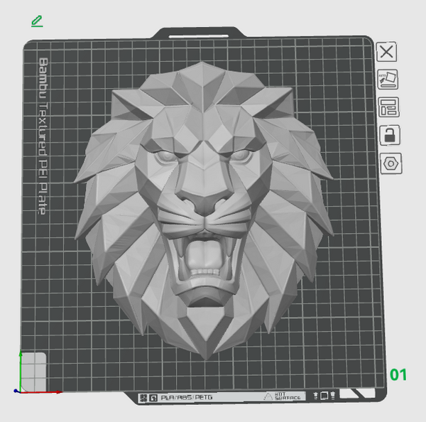 Low Poly Lion Head Wall Art STL File – Roaring Lion 3D Print Wall Sculpture