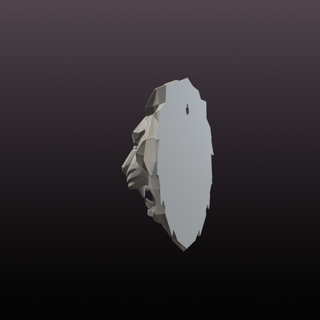 Low Poly Lion Head Wall Art STL File – Roaring Lion 3D Print Wall Sculpture