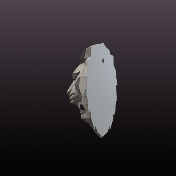 Low Poly Lion Head Wall Art STL File – Roaring Lion 3D Print Wall Sculpture