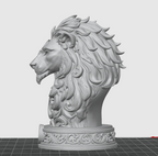 Side view of lion sculpture STL