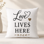 Love Lives Here Pillow Design PNG File | Home Decor Cushion Cover Download