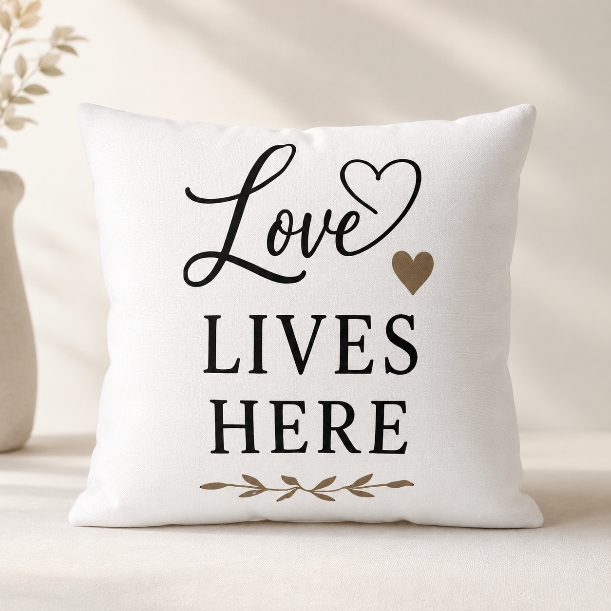 Love Lives Here Pillow Design PNG File | Home Decor Cushion Cover Download