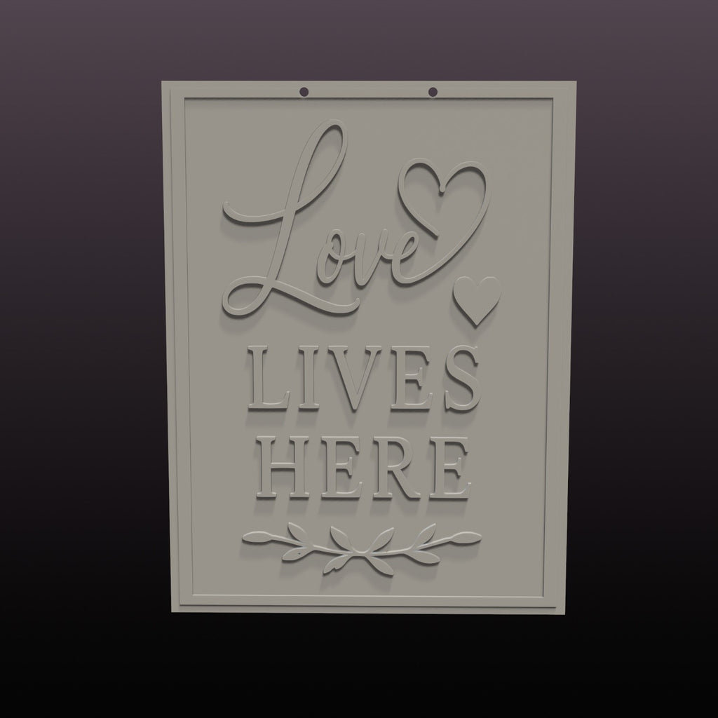 Love Lives Here Wall Art STL – Multi Color 3D Print File