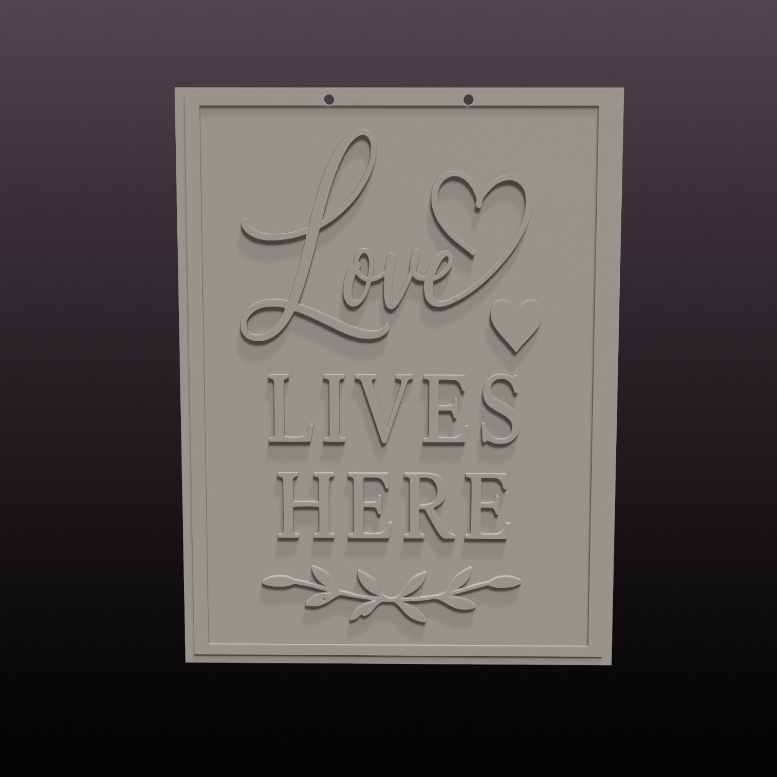 Love Lives Here Wall Art STL – Multi Color 3D Print File