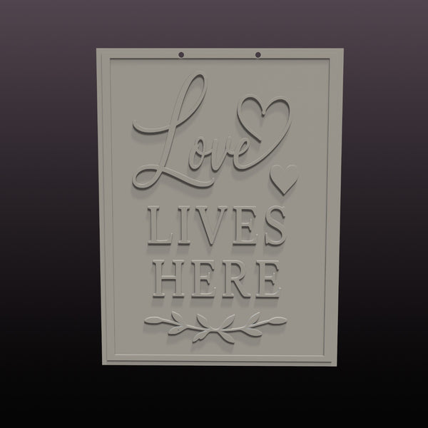 Love Lives Here Wall Art STL – Multi Color 3D Print File
