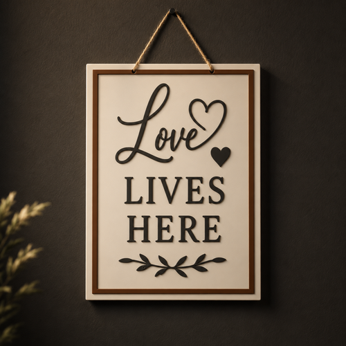 Love Lives Here Wall Art STL – Multi Color 3D Print File