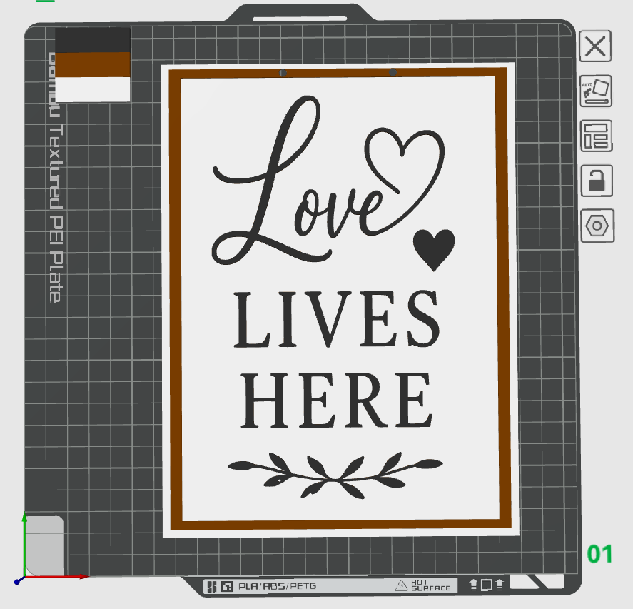 Love Lives Here Wall Art STL – Multi Color 3D Print File