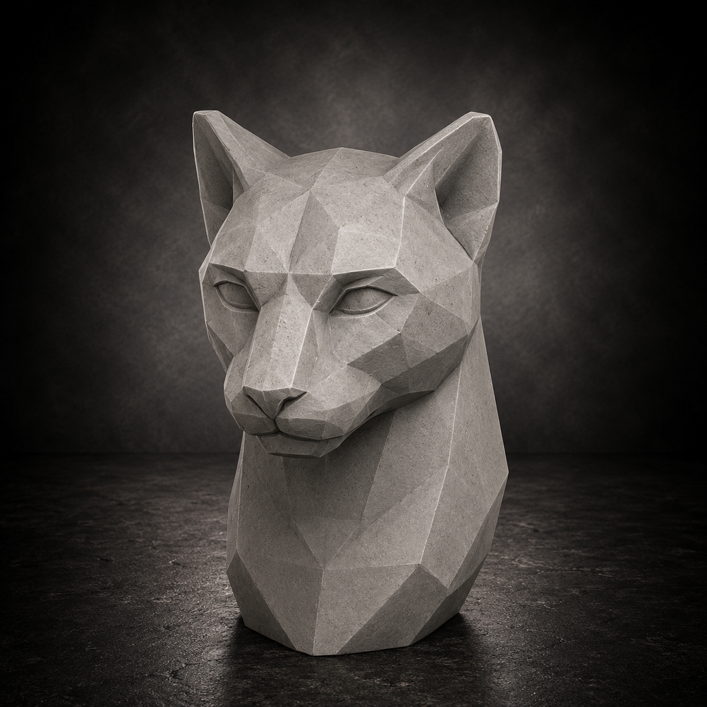 6 Low Poly Animal Head Sculptures STL Bundle for 3D Printing