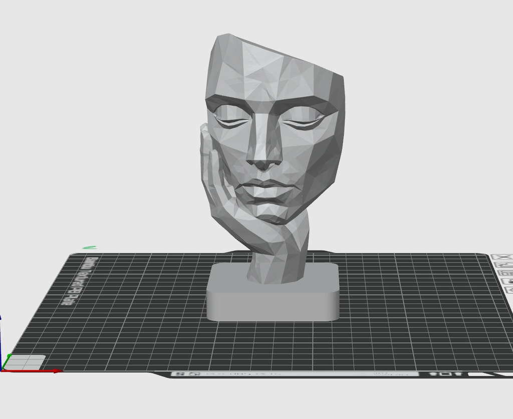 Low Poly Face Sculpture STL File for 3D Printing Modern Abstract Decor