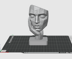 Low Poly Face Sculpture STL File for 3D Printing Modern Abstract Decor