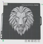 Lion Wall Art STL – Geometric 3D Wall Decor with Keyhole Mount - Low Poly Lion Head