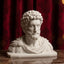 Marcus Aurelius bust 3D printed in realistic marble PLA, Stoic philosopher statue for home office.