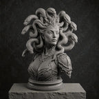 Medusa Queen Bust STL File for 3D Printing Mythological Sculpture
