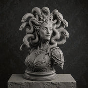 Medusa Queen Bust STL File for 3D Printing Mythological Sculpture