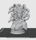 Medusa Queen Bust STL File for 3D Printing Mythological Sculpture