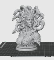 Medusa Queen Bust STL File for 3D Printing Mythological Sculpture