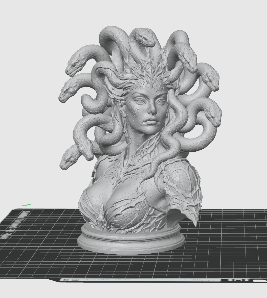 Medusa Queen Bust STL File for 3D Printing Mythological Sculpture