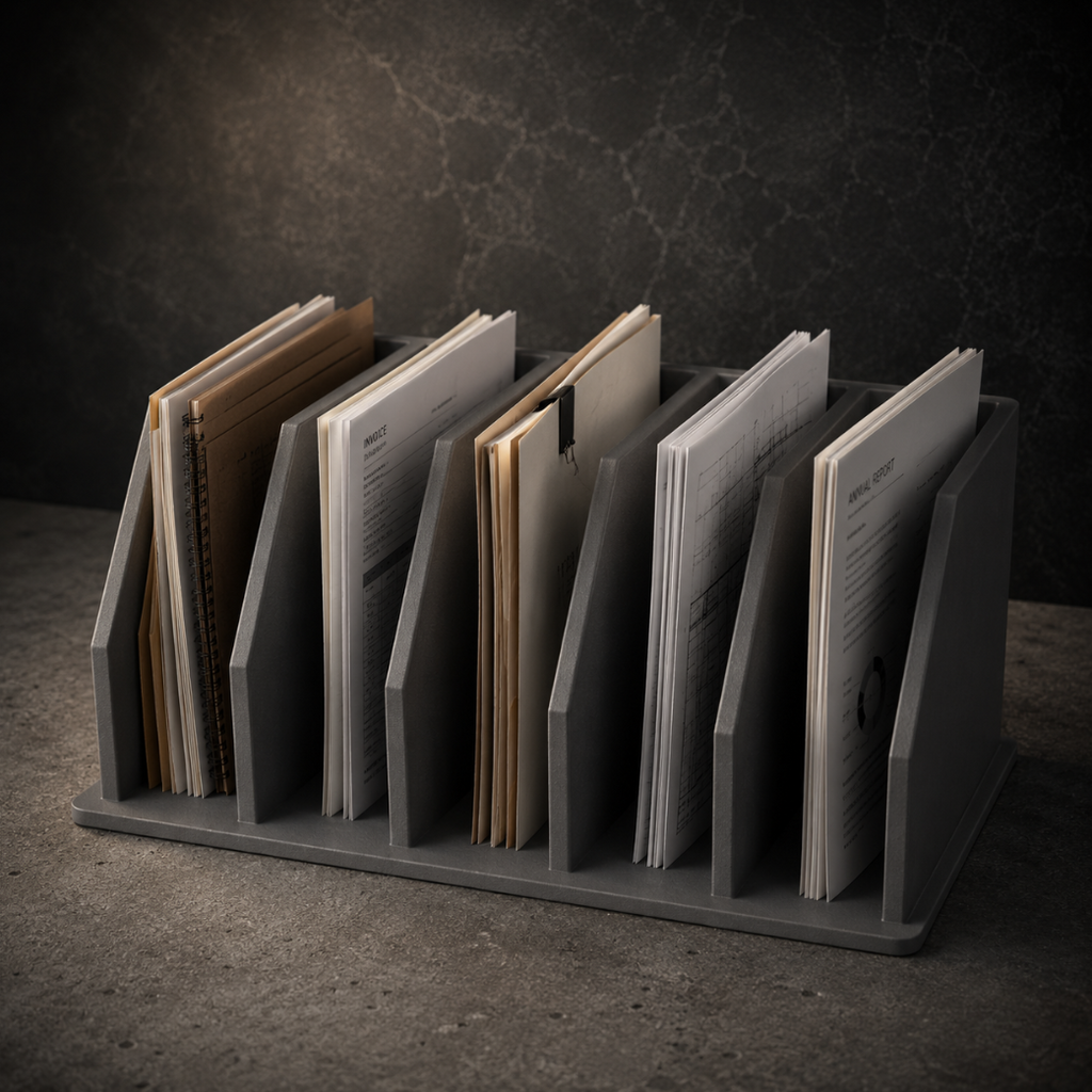 Minimalist Document Organizer STL File – Desk File Holder 3D Print