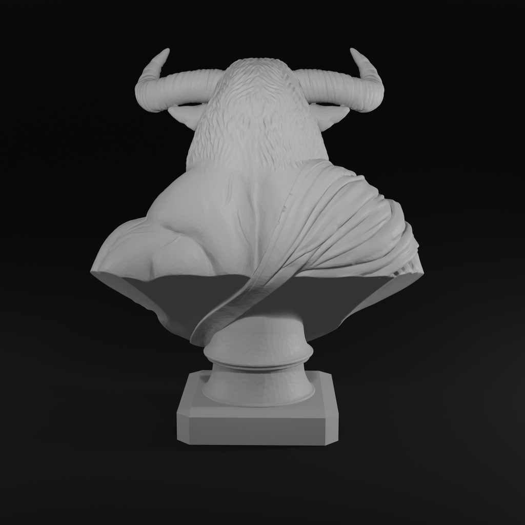 Minotaur Warrior Bust STL File – Mythology Sculpture 3D Print