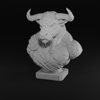 Minotaur Warrior Bust STL File – Mythology Sculpture 3D Print