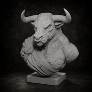 Minotaur Warrior Bust STL File – Mythology Sculpture 3D Print