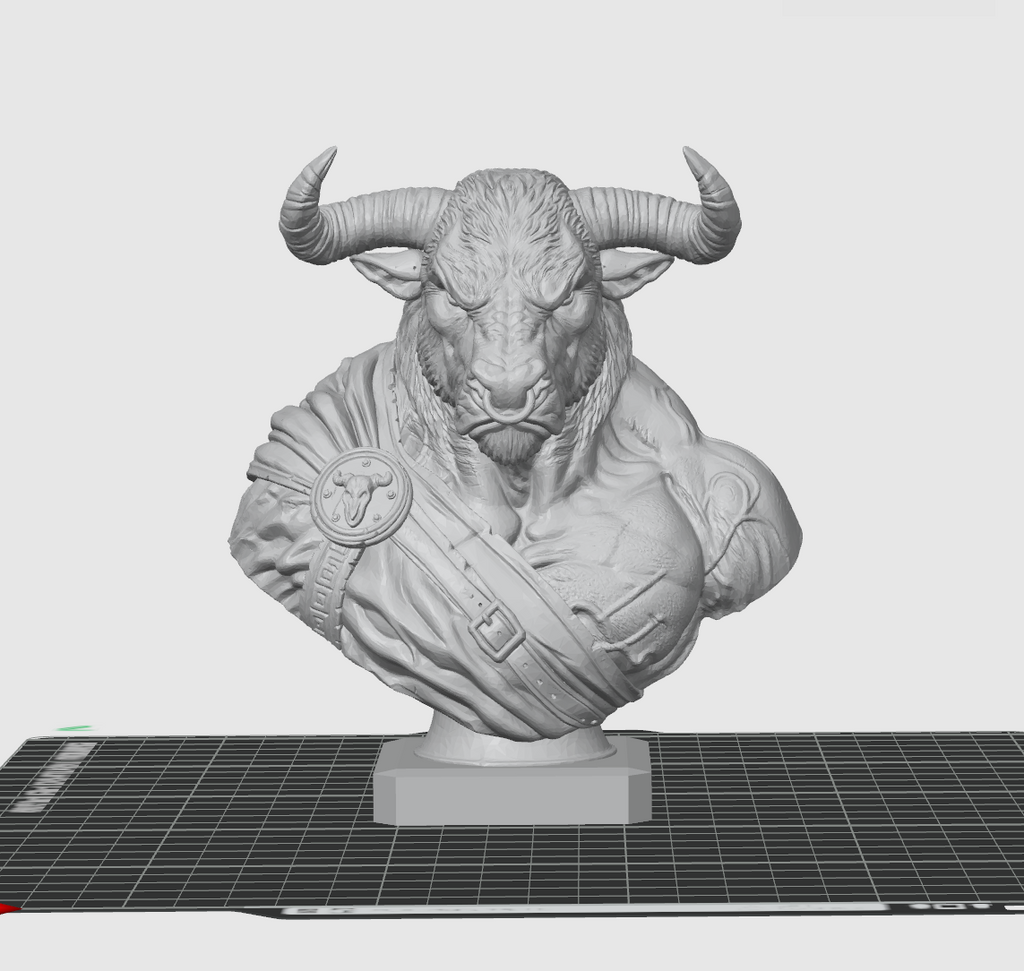 Minotaur Warrior Bust STL File – Mythology Sculpture 3D Print