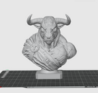 Minotaur Warrior Bust STL File – Mythology Sculpture 3D Print