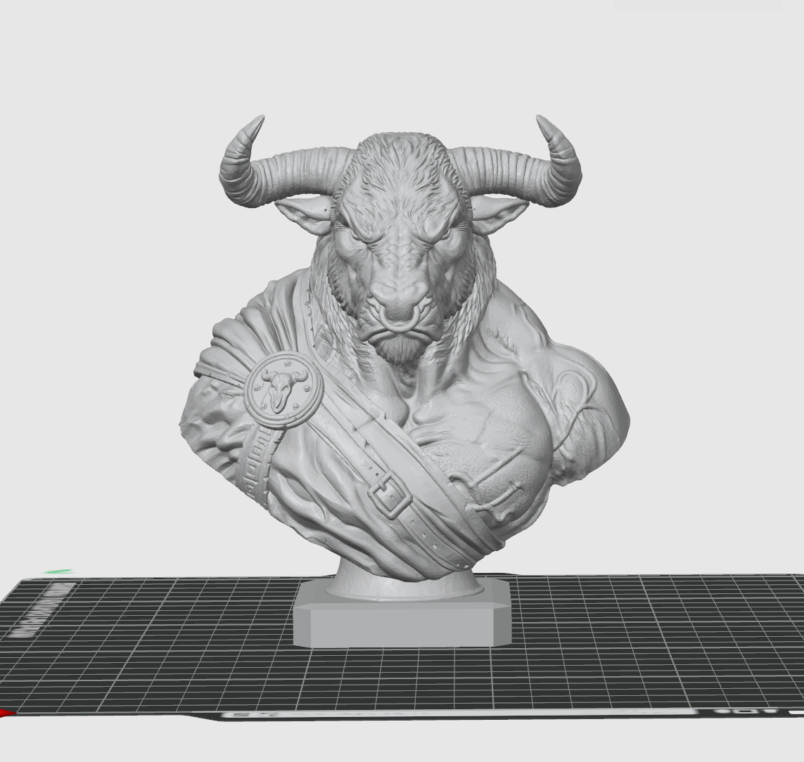 Minotaur Warrior Bust STL File – Mythology Sculpture 3D Print