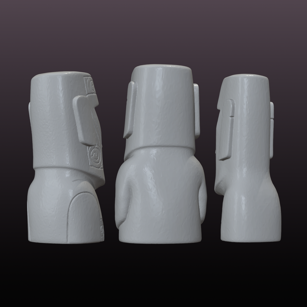 Moai Statue Set STL – Easter Island Sculpture 3D Print File
