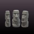 Moai Statue Set STL – Easter Island Sculpture 3D Print File