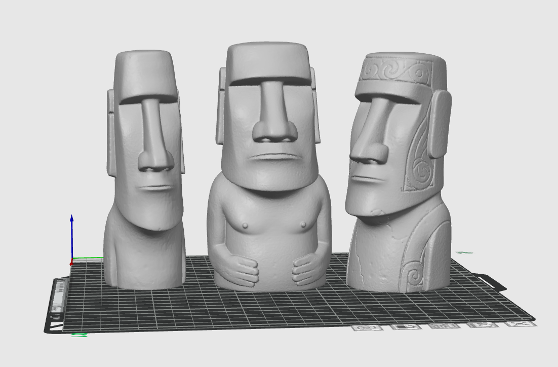 Moai Statue Set STL – Easter Island Sculpture 3D Print File