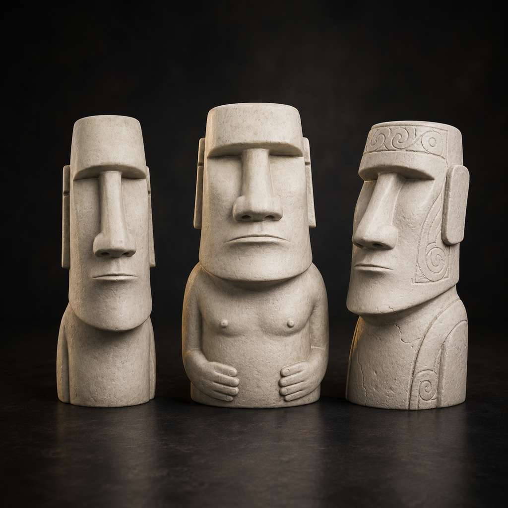 Moai Statue Set STL – Easter Island Sculpture 3D Print File