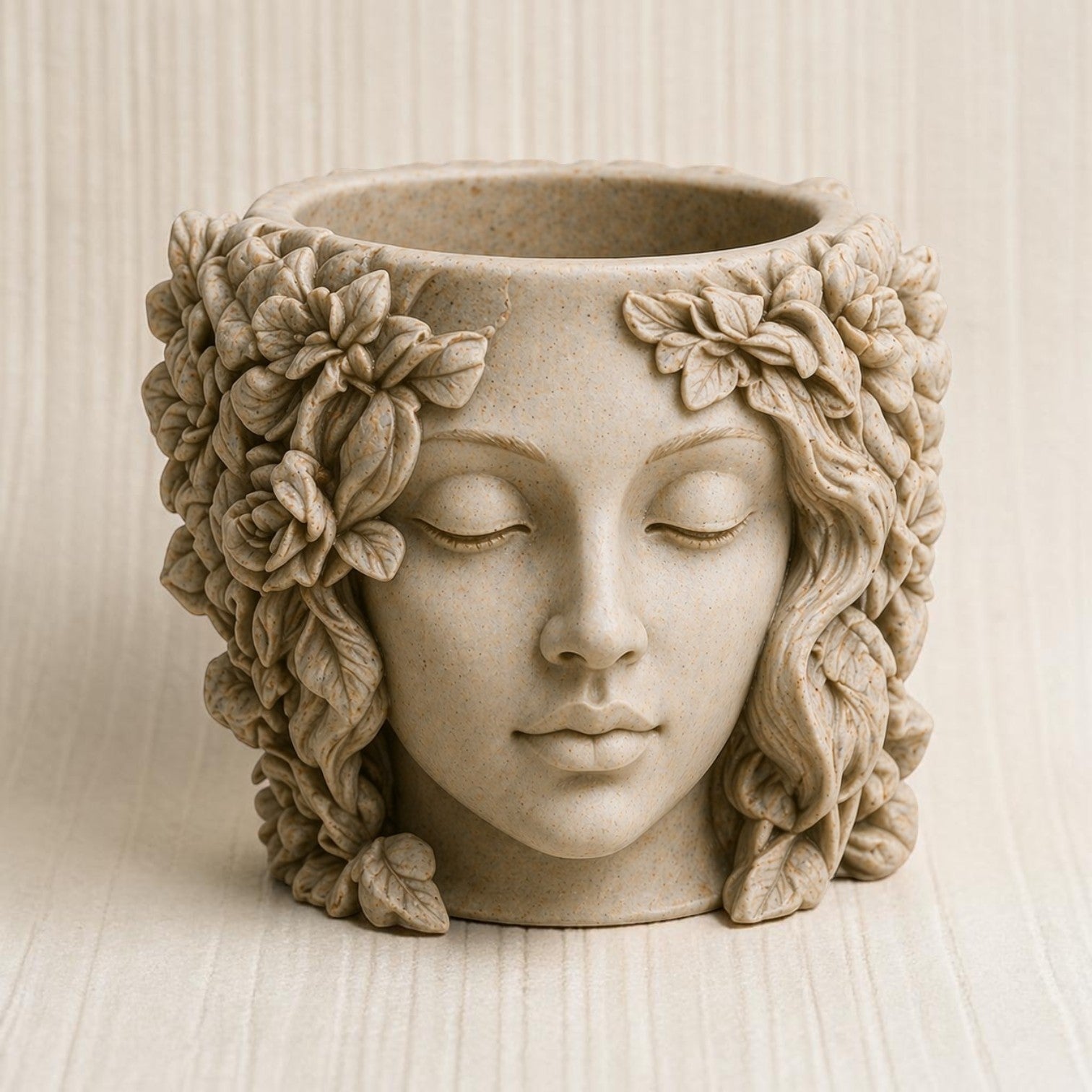 Face Planter STL – Decorative Head Plant Pot with Drainage - 3D Print Planter with Gutter System