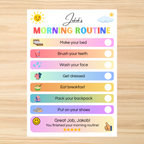 Editable Kids Routine Chart Canva Template Bundle | Morning Evening Daily Routine Printable