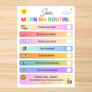 Editable Kids Routine Chart Canva Template Bundle | Morning Evening Daily Routine Printable
