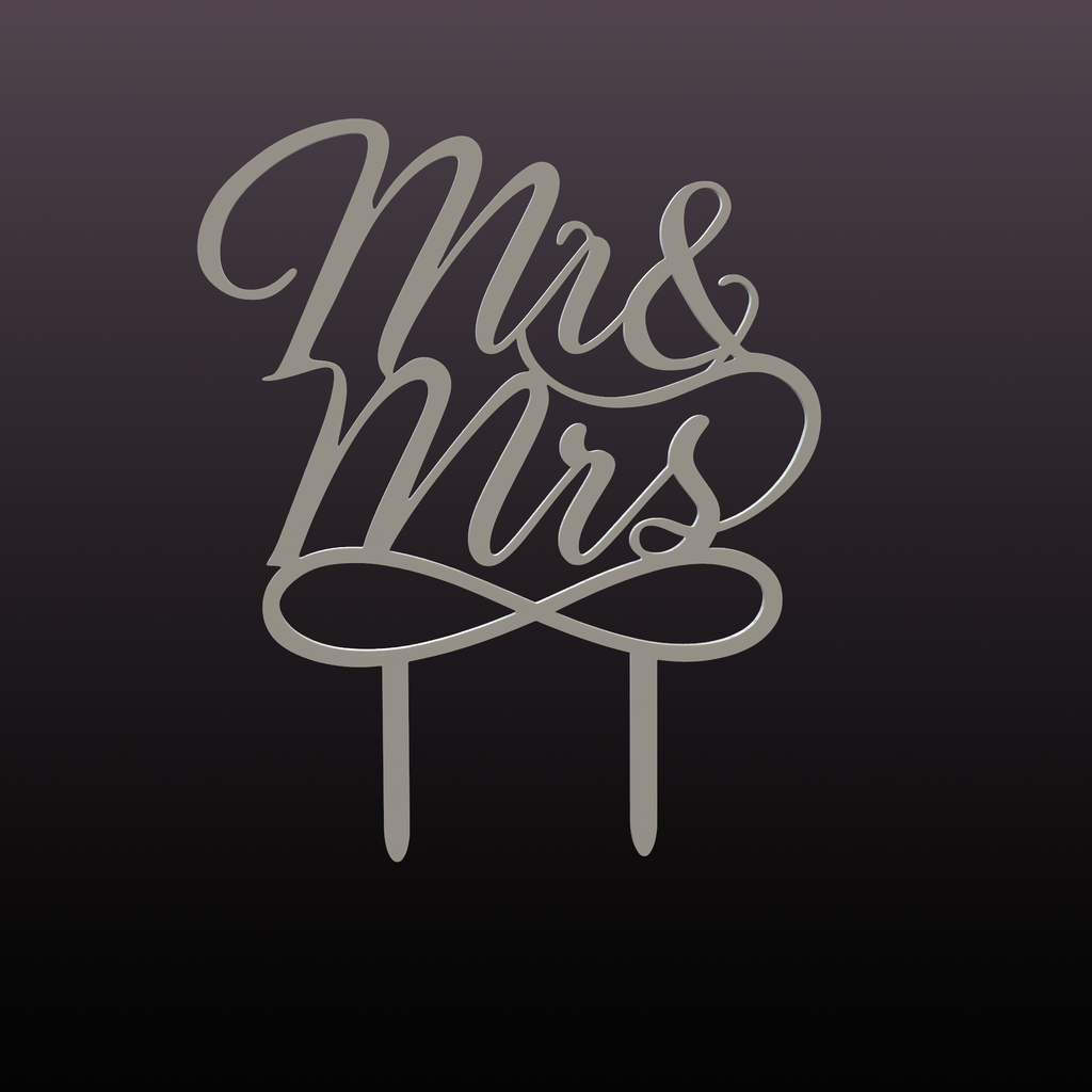Mr & Mrs Cake Topper STL File – Wedding 3D Print Model