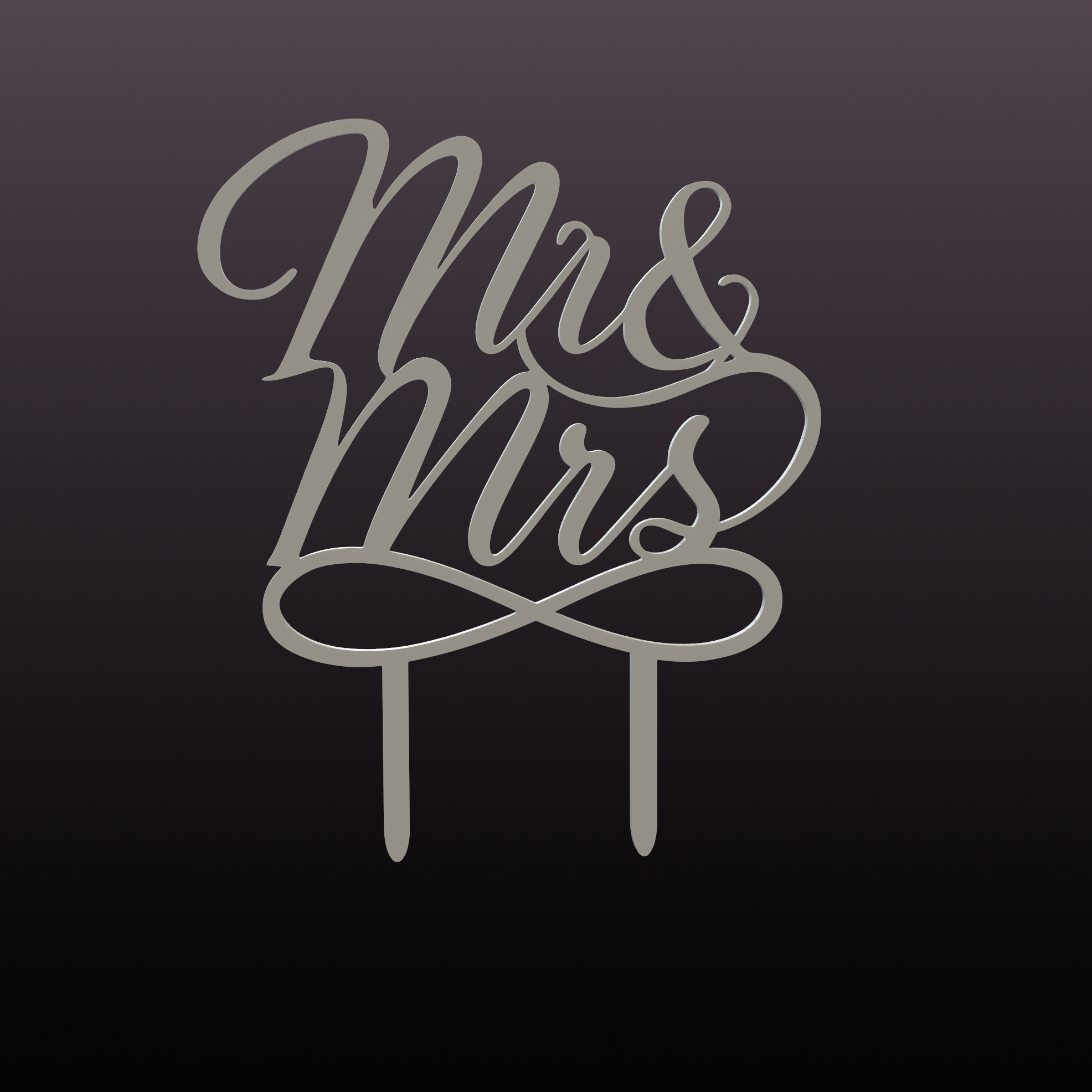 Mr & Mrs Cake Topper STL File – Wedding 3D Print Model