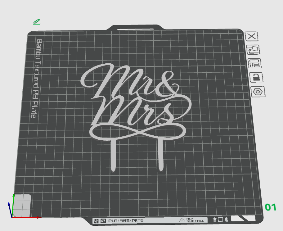 Mr & Mrs Cake Topper STL File – Wedding 3D Print Model