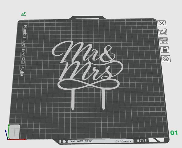 Mr & Mrs Cake Topper STL File – Wedding 3D Print Model