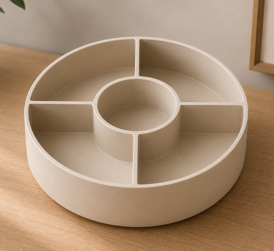 Round Organizer Tray STL – Multi Compartment 3D Print File