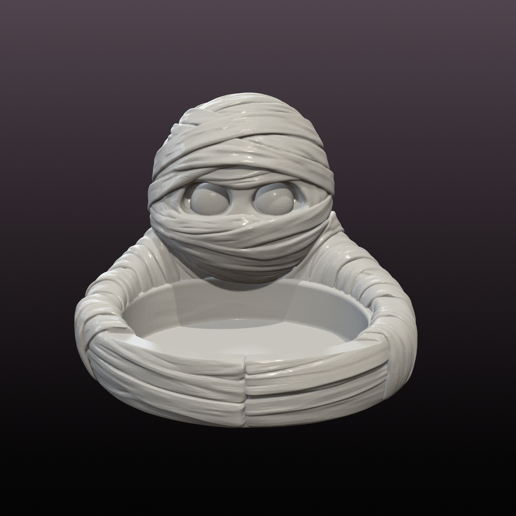 Mummy Desk Organizer STL File – Halloween Trinket Tray, Jewelry Dish & 3D Print Catchall