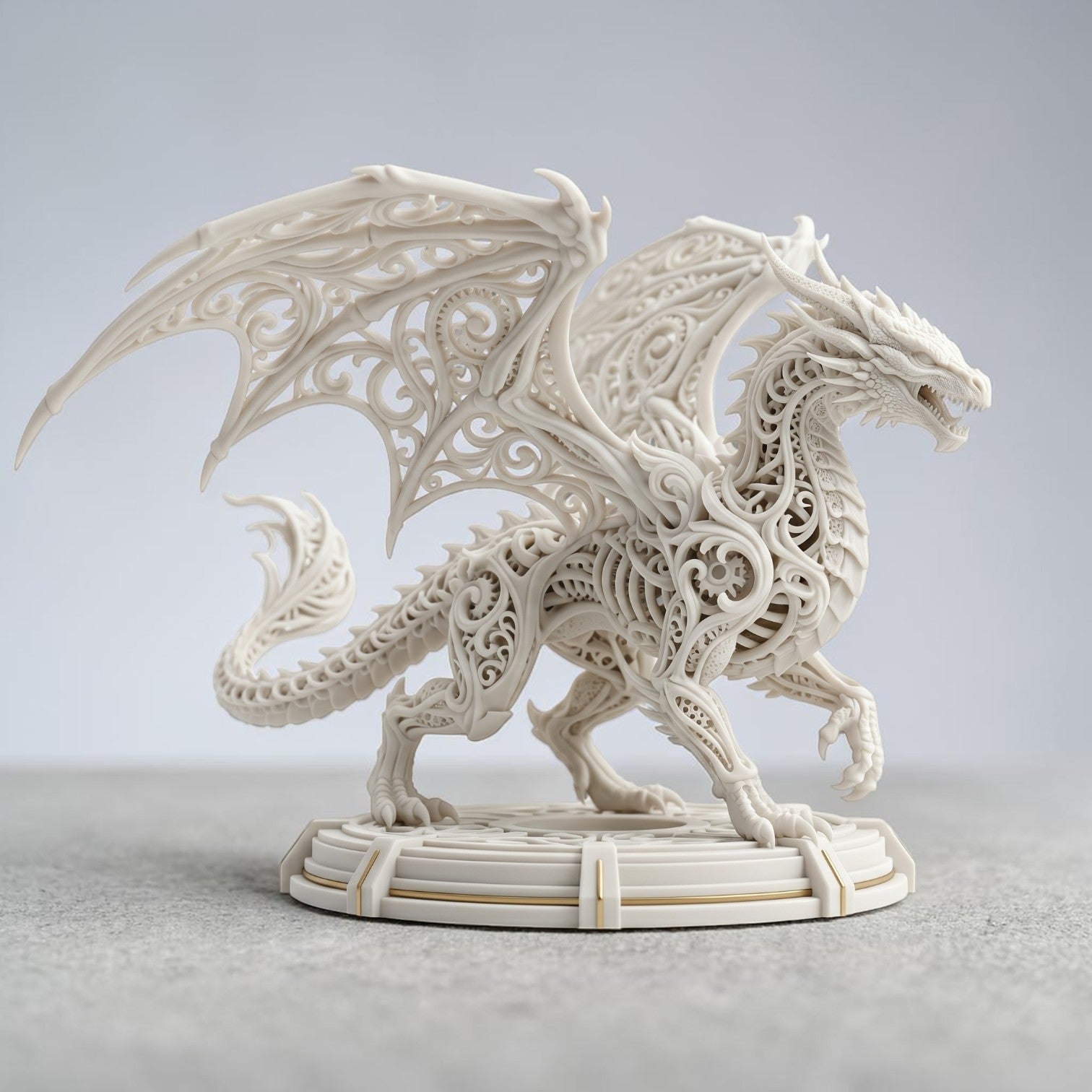 Ornate Fantasy Dragon – STL File for 3D Printing
