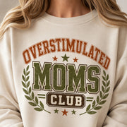 Overstimulated Moms Club PNG Sublimation Design | Retro Varsity Mom Sweatshirt