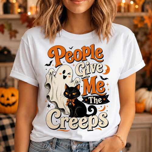 People Give Me The Creeps PNG | Halloween Sublimation Shirt Design