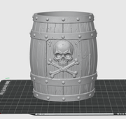 Pirate Barrel Pen Holder STL File – Skull Desk Organizer 3D Print