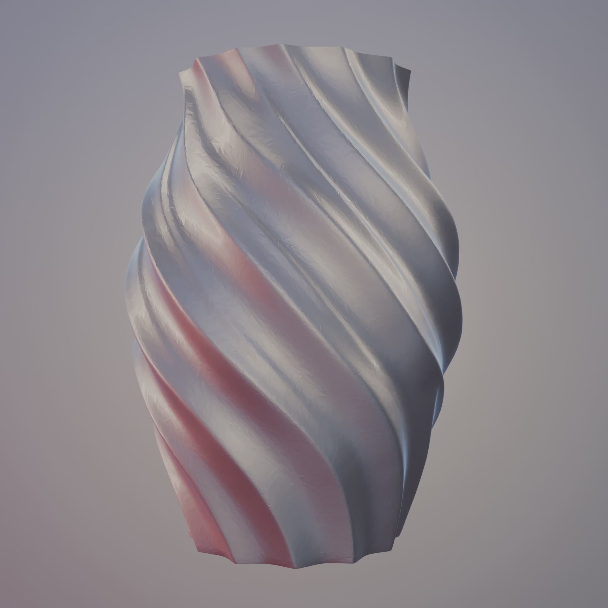 Spiral Vase STL File – Modern Twisted Vase for 3D Printing – Minimal Decor