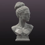 Veiled Vision Bust STL File Modern Blindfold Sculpture 3D Print Decor