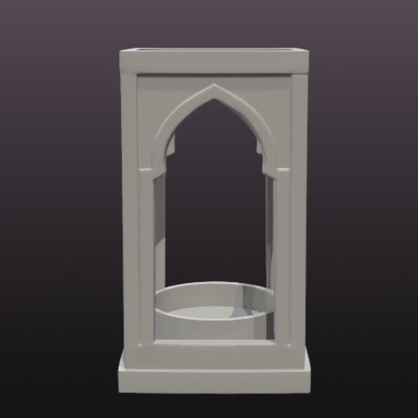 Gothic Arch LED Tealight Holder STL | 3D Printable Candle Lantern Decor