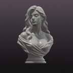Elegant Woman Bust STL Classical Female Sculpture 3D Print File